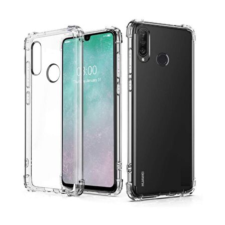 Smcase Huawei P40 Lite E Kılıf Darbe Korumalı Silikon  Nano Ekran Koruyucu
