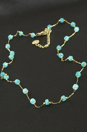 Boncuk Lüks Çelik Kolye