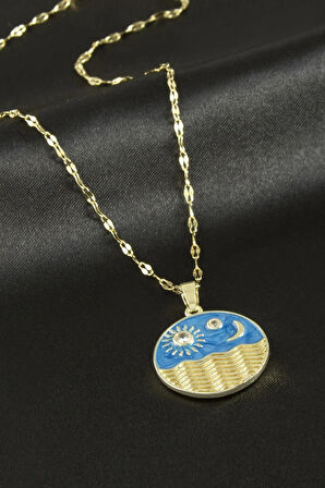 Deniz Manzaralı Lüks Çelik Kolye