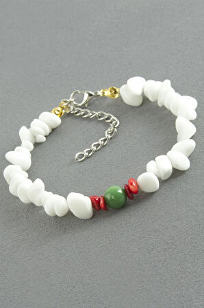 Sedef Kırık Doğaltaşlı Bileklik