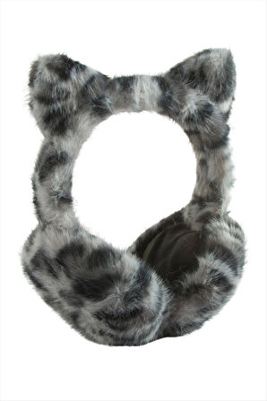 Leopar Desenli Yünlü Kışlık Kulaklık