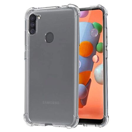 Smcase Samsung Galaxy M11 Kılıf Darbe Korumalı Silikon  Nano Ekran Koruyucu