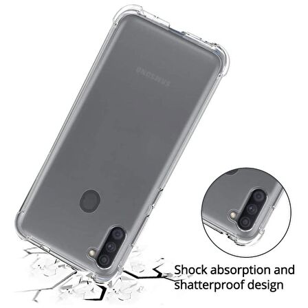 Smcase Samsung Galaxy M11 Kılıf Darbe Korumalı Silikon  Nano Ekran Koruyucu