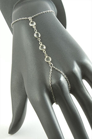 Yuvarlak Taşlı Lüks Çelik Şahmeran