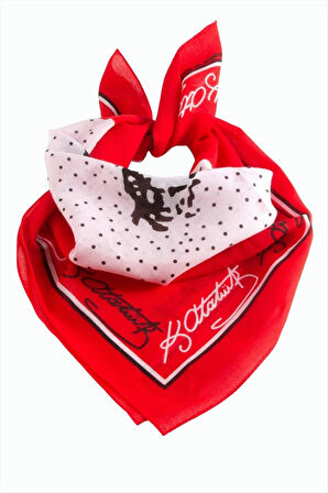 Atatürk İmzalı Desenli Bandana 50*50