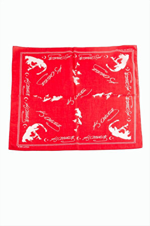 Atatürk İmzalı Desenli Bandana 50*50