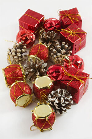 20 Adet Kutulu Karışık Yılbaşı Ağaç Süsü