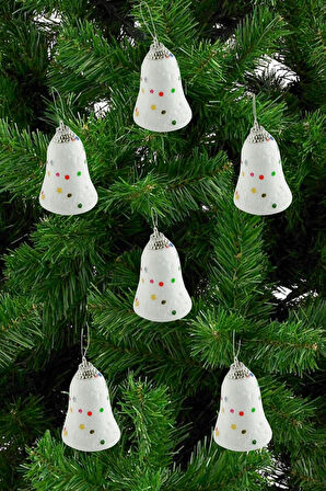 6 Adet Çan Yılbaşı Ağaç Süsü 6 cm