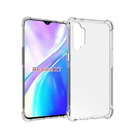Smcase Realme XT Kılıf Darbe Korumalı Silikon  Nano Ekran Koruyucu
