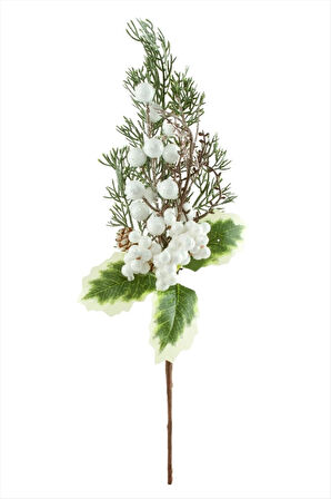 Ağaç Beyaz Kokina Yılbaşı Süsü 34 cm