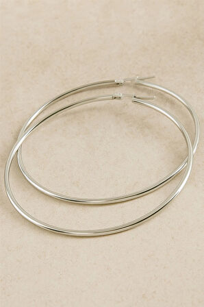 Halka Lüks Çelik Küpe 7 cm