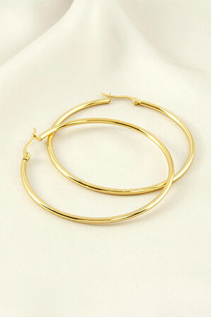 Halka Lüks Çelik Küpe 5,5 cm