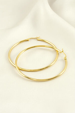 Halka Lüks Çelik Küpe 5 cm