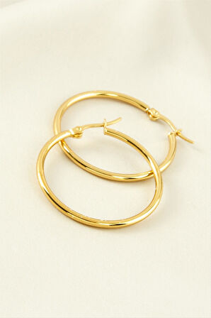 Halka Lüks Çelik Küpe 4 cm