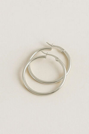 Halka Lüks Çelik Küpe 3 cm