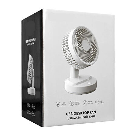 ULTRA SESSİZ/GÜÇLÜ 2100RPM 5V USB MASAÜSTÜ 3 HIZ KADEMELİ FAN/VANTİLATÖR