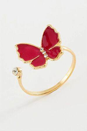 Kelebek Taşlı Mineli Yüzük