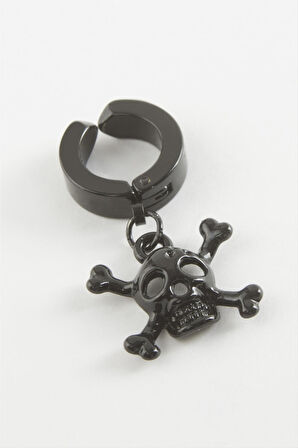 Kuru Kafa Çelik Erkek Küpe (Kıstırmalı) 1 Adet