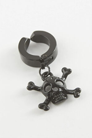 Kuru Kafa Çelik Erkek Küpe (Kıstırmalı) 1 Adet