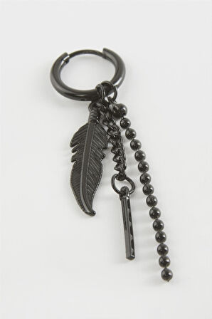 Yaprak Erkek Çelik Küpe