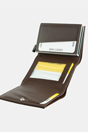 Mekanizmalı Kızaklı Kartlık Cüzdan Kağıt Para Bölmeli