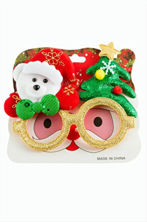 Ayıcık Çam Ağacı Simli Yılbaşı Gözlük