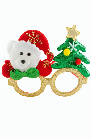 Ayıcık Çam Ağacı Simli Yılbaşı Gözlük
