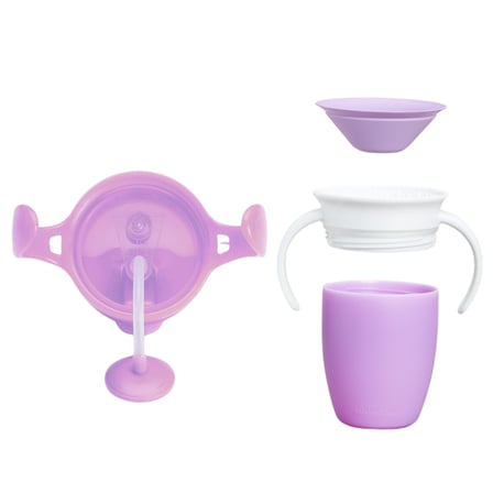 Munchkin Tıklama Kilitli Uçlu Alıştırma Bardağı 6Ay+,207Ml,Mor +Munchkin  360° Alıştırma Bardağı, 6Ay+, 207Ml,Mor