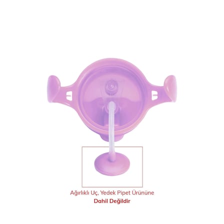 Munchkin Tıklama Kilitli Uçlu Pipetli Alıştırma Bardağı, 6ay+207ml Mor & Yedek Pipet 1 adet