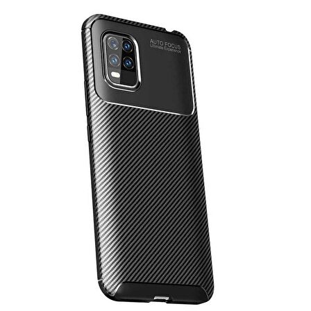 Smcase Xiaomi Mi 10 Lite 5G Kılıf Negro Karbon Desenli Silikon 