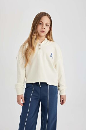 DeFacto Kız Çocuk NBA Wordmark Crop Kapüşonlu Sweatshirt C0804A824SPER100