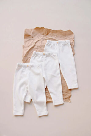 Beyaz 3lü Penye Bebek Tayt Model 1