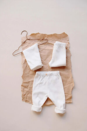 Beyaz 3lü Penye Bebek Tayt Model 1