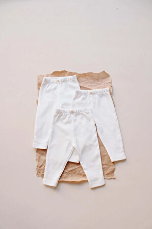 Beyaz 3lü Penye Bebek Tayt Model 1