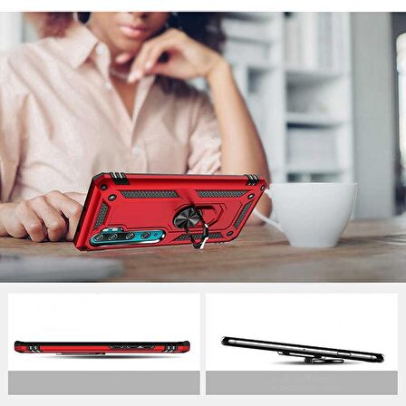 Smcase  Xiaomi Mi Note 10 Lite Kılıf Vega Yüzüklü Tank Kapak 