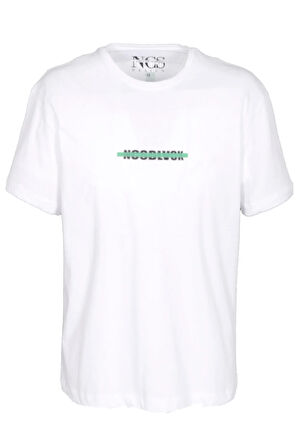 Erkek Oversize Tişört Beyaz Sırt Baskılı Bisiklet Yaka %100 Pamuk Slim Fit Baskılı T-shirt NCS JEANS 1190