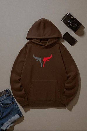 Boğa Tasarım Baskılı Unisex Oversize Sweatshirt