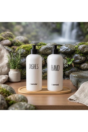 Homea Homéa Bambu Sunum Altlıklı 2'li Beyaz Renk Hands Dishes Sabunluk Seti