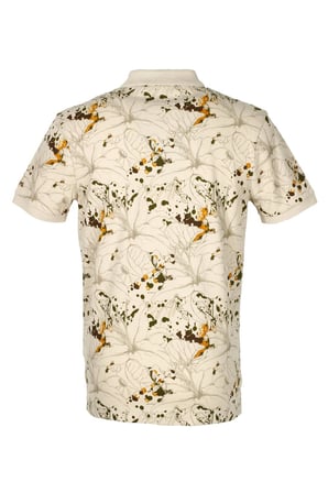 Erkek Polo Yaka Tişört Desenli Bej %100 Pamuk Slim Fit T-shirt NCS JEANS 1191