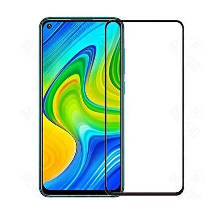 Smcase Xiaomi Redmi Note 9 Kılıf Negro Karbon Silikon  Tam Kapatan Ekran Koruyucu