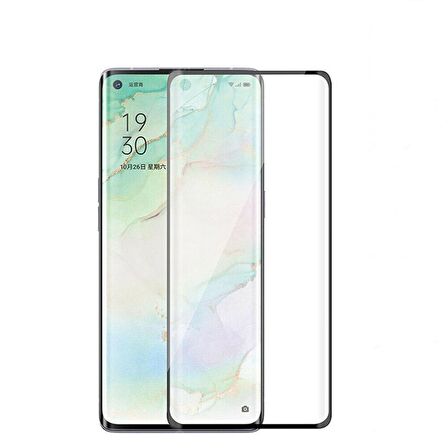 Smcase Oppo Reno3 Pro 5g Kılıf Negro Karbon Silikon  Tam Kapatan Ekran Koruyucu