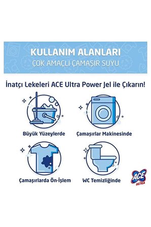 ACE Ultra Power Jel Kıvamlı Çamaşır Suyu Dağ Tazeliği 810g X 6 Adet