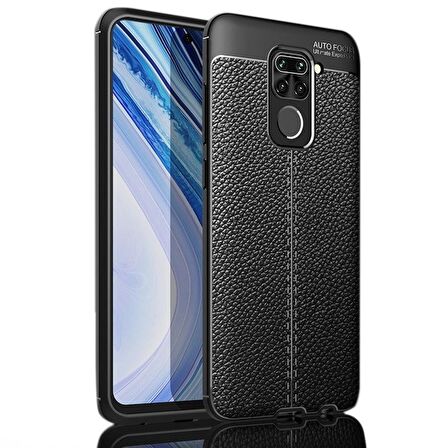 Smcase Xiaomi Redmi Note 9 Kılıf Deri Dokulu Silikon
