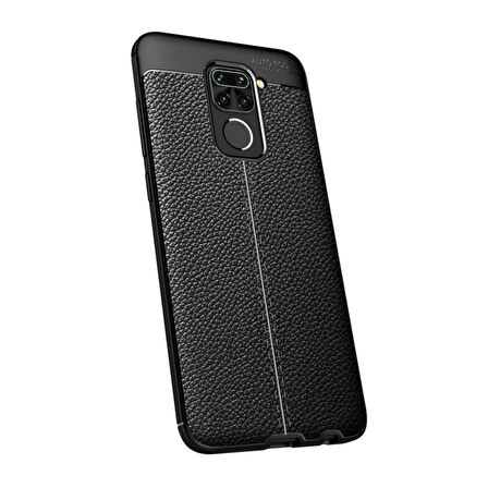 Smcase Xiaomi Redmi Note 9 Kılıf Deri Dokulu Silikon