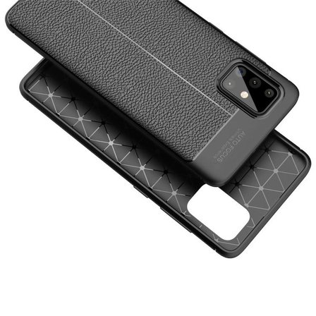 Smcase Samsung Galaxy A21S Kılıf Deri Dokulu Silikon  Nano Ekran Koruyucu