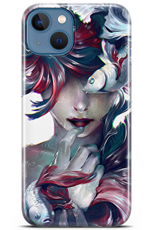 Apple iPhone 13 uyumlu Girls 5 Soft Silikon Balık Kadın