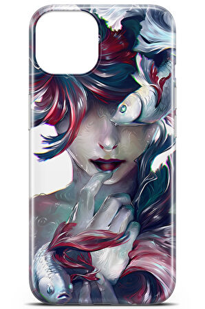 Apple iPhone 13 uyumlu Girls 5 Soft Silikon Balık Kadın