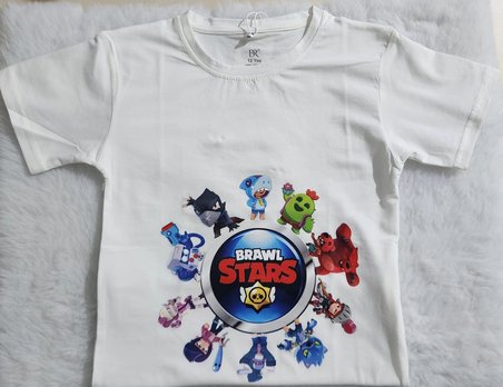 Brawl Stars Baskılı Erkek Çocuk Tişört (490913564) Beyaz 13 - 14 Yaş