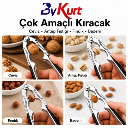 Ceviz Fındık Kıracağı Çok Amaçlı Badem Antep Fıstığı Karides Kıracağı Paslanmaz Çelik