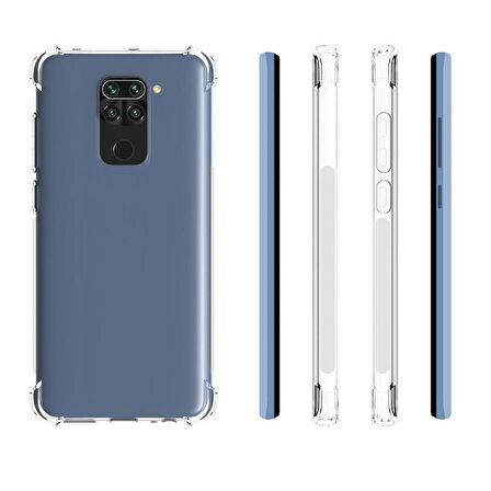 Smcase Xiaomi Redmi Note 9 Kılıf Darbe Korumalı Tank Silikon  Nano Ekran Koruyucu